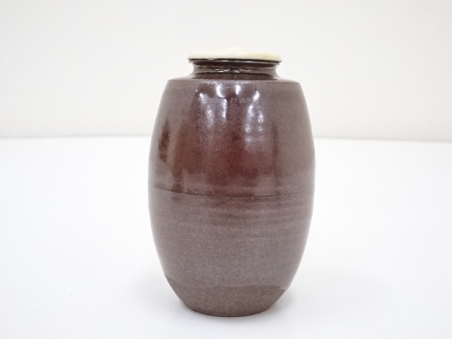 茶道具 高取焼 鬼丸雪山作 肩衝茶入 仕覆付 共箱 V 7409 公式通販